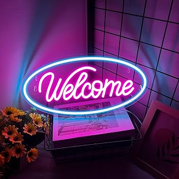 Amazon | IMEGINA ウェルカムネオン サイン ライト 店舗看板